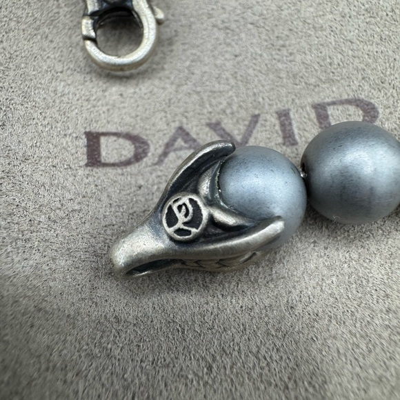 DAVID YURMAN Unisex Sterling Silver 8mm Hematite Matte Bead Bracelet 8.5” - Picture 5 of 7